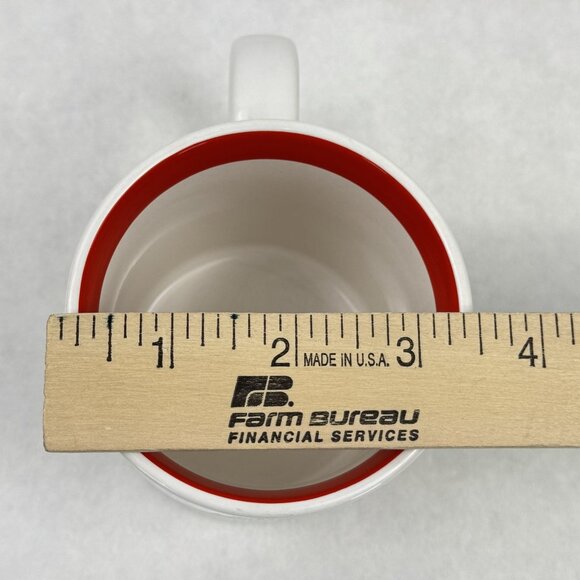 Set Of 2 Vintage Christmas Tree Mugs Himark Japan 12 oz White Red Ceramic Coffee - Picture 10 of 11